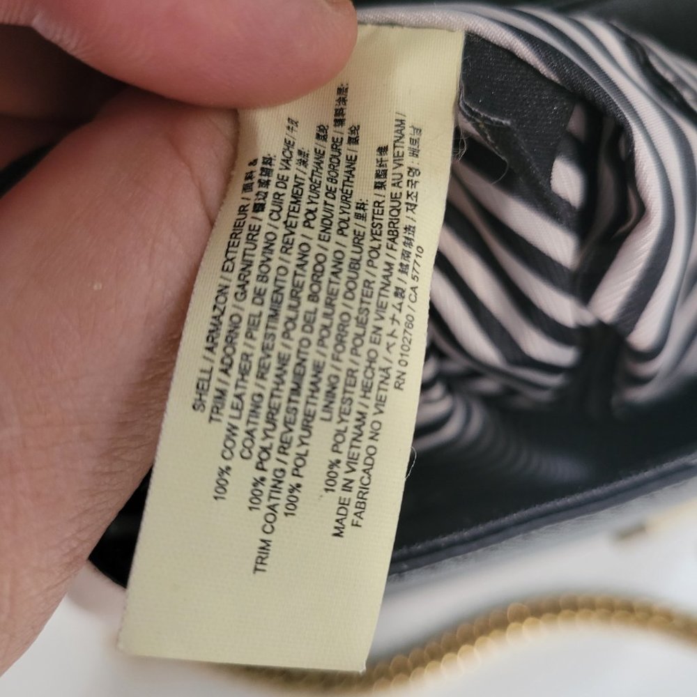 Real Leather White& Navy Kate Spade Purse -gold link strap - Picture 6 of 6